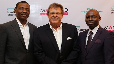 (L-r): Gbemiga Delano, managing director/CEO, Manifold Computers Ltd;  John Bray, United States Consul General; with  Chukwuma Okpaka, managing director, Hewlett Packard Enterprises (HPE) Nigeria, during an Oil and Gas Digital Transformation Series Event held in Lagos on Wednesday. Photo Credit: U.S. Consulate General Lagos.